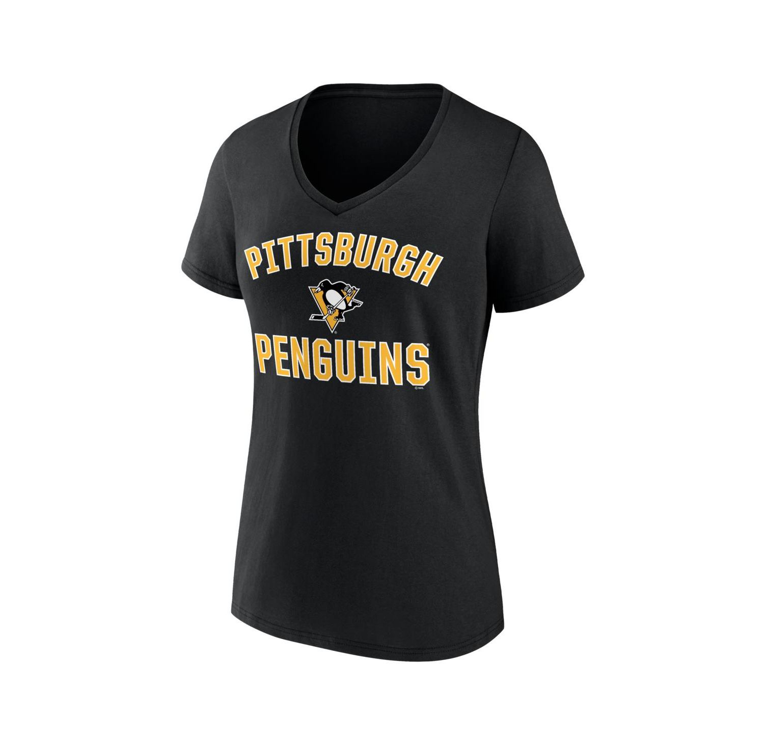Women's Black Pittsburgh Penguins Arch Victory V-Neck T-Shirt