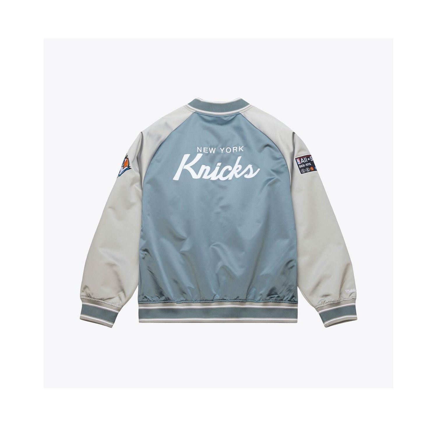 Men's Blue/Silver New York Knicks Thunderstorm Lightweight Satin Full-Snap Jacket