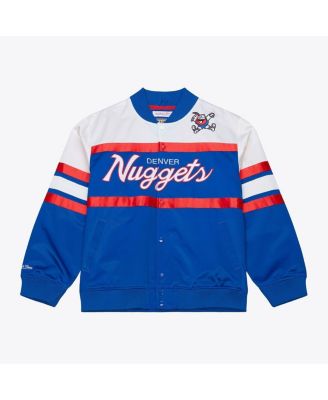Men's Royal Denver Nuggets Hardwood Classics Head Coach Lightweight Satin Full-Snap Jacket
