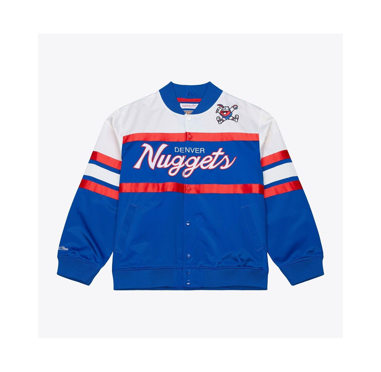 Men's Royal Denver Nuggets Hardwood Classics Head Coach Lightweight Satin Full-Snap Jacket