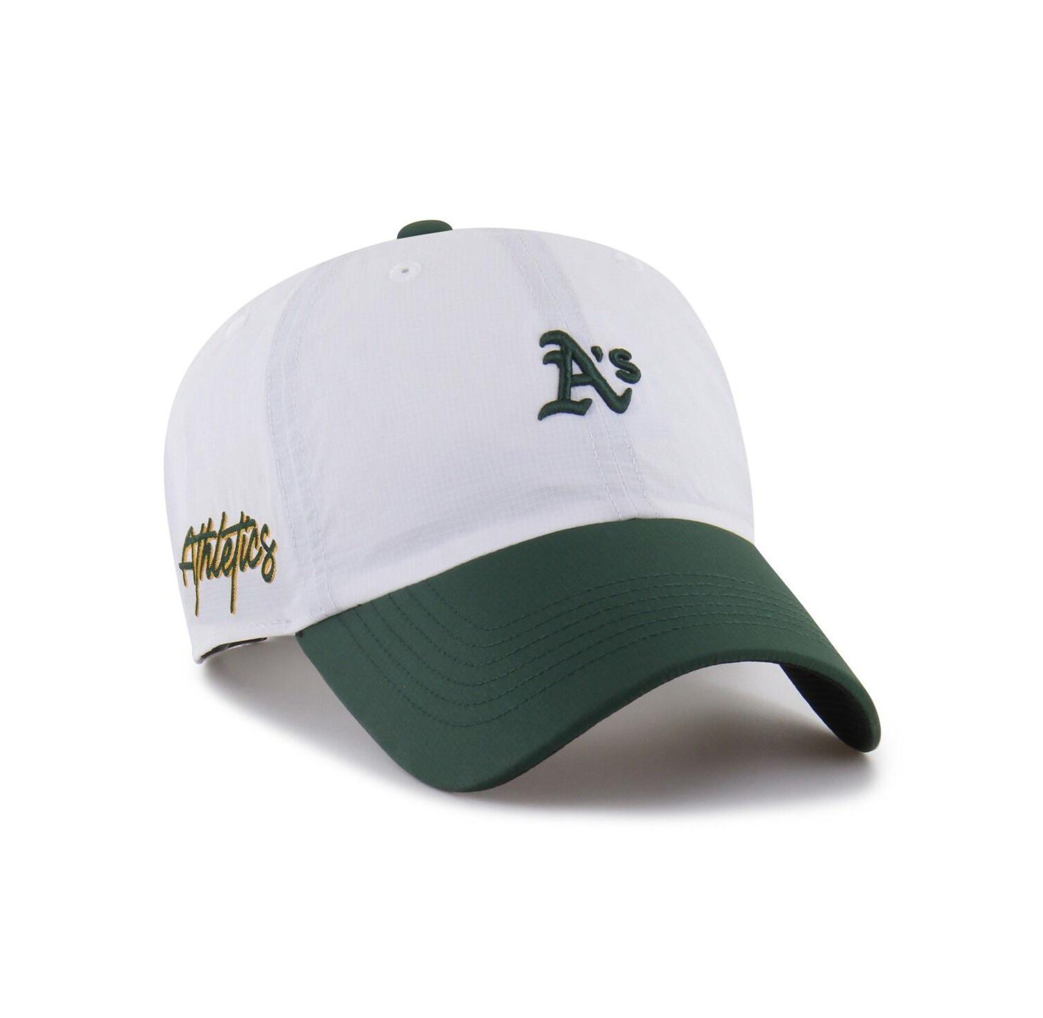 Men's White/Green Athletics Vista Mini Clean Up Brrr&deg; Adjustable Hat