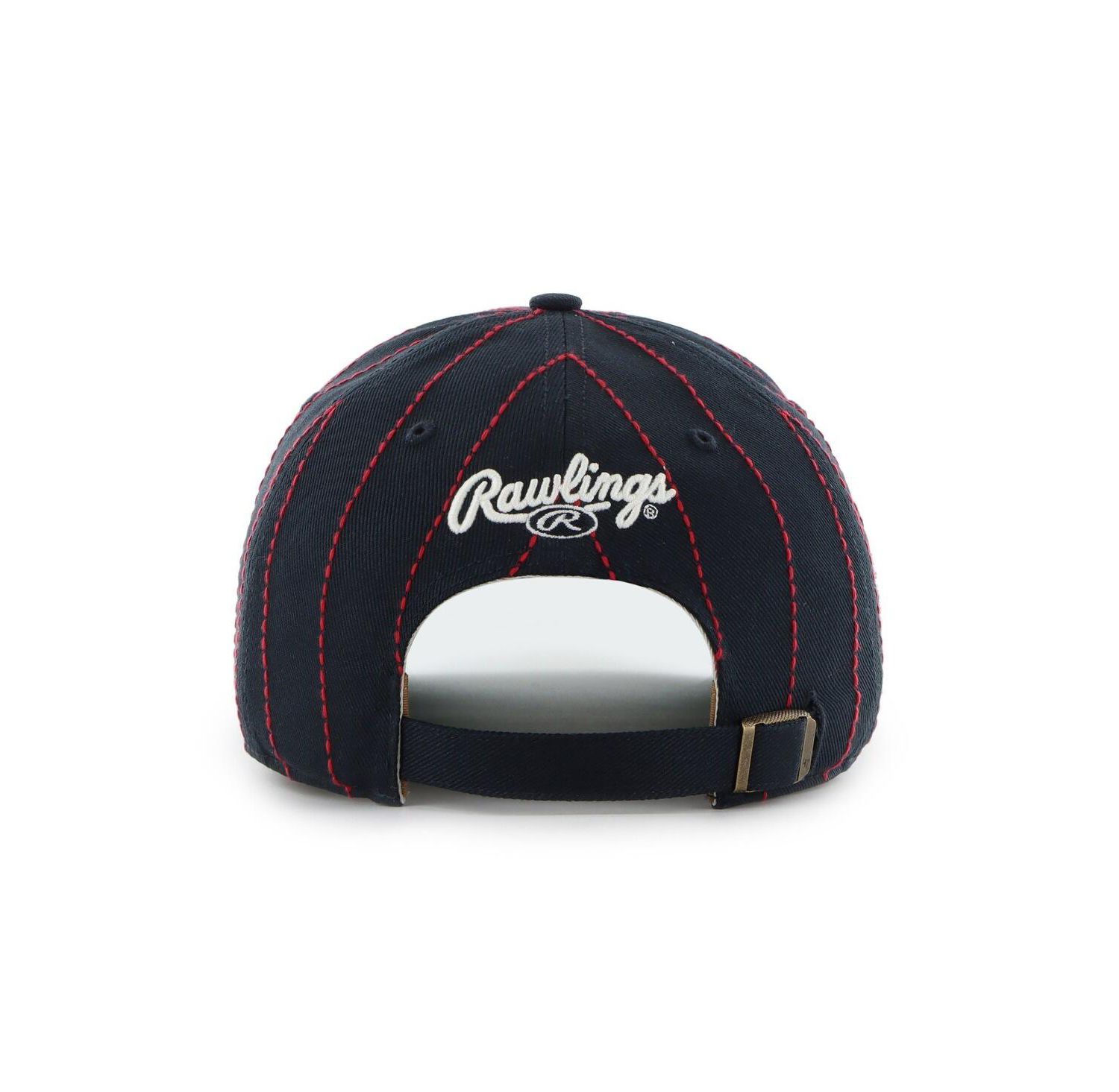 x Rawlings Men's Navy Atlanta Braves Pinstripe Hitch Adjustable Hat
