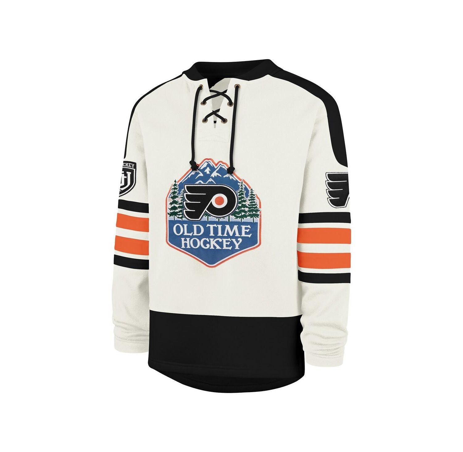 Men's Cream Philadelphia Flyers Pond Hockey Trio Eternal Lacer Sweatshirt