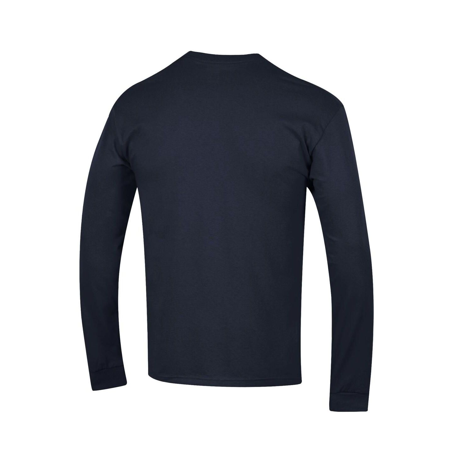 Мужская футболка Champion Navy Cal Bears Arch Over Logo 2-Hit Long Sleeve, цвет: Меланжевый серый — фото 5