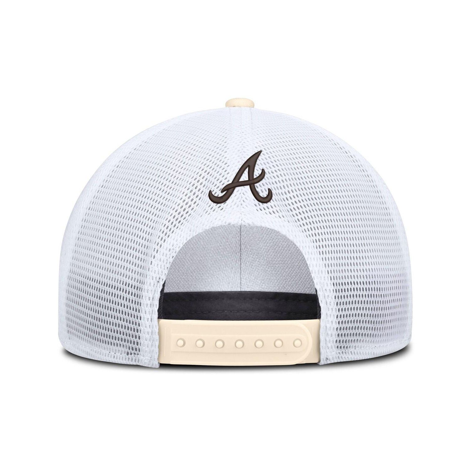 Men's Natural/White Atlanta Braves Rise Dri-FIT Trucker Adjustable Hat