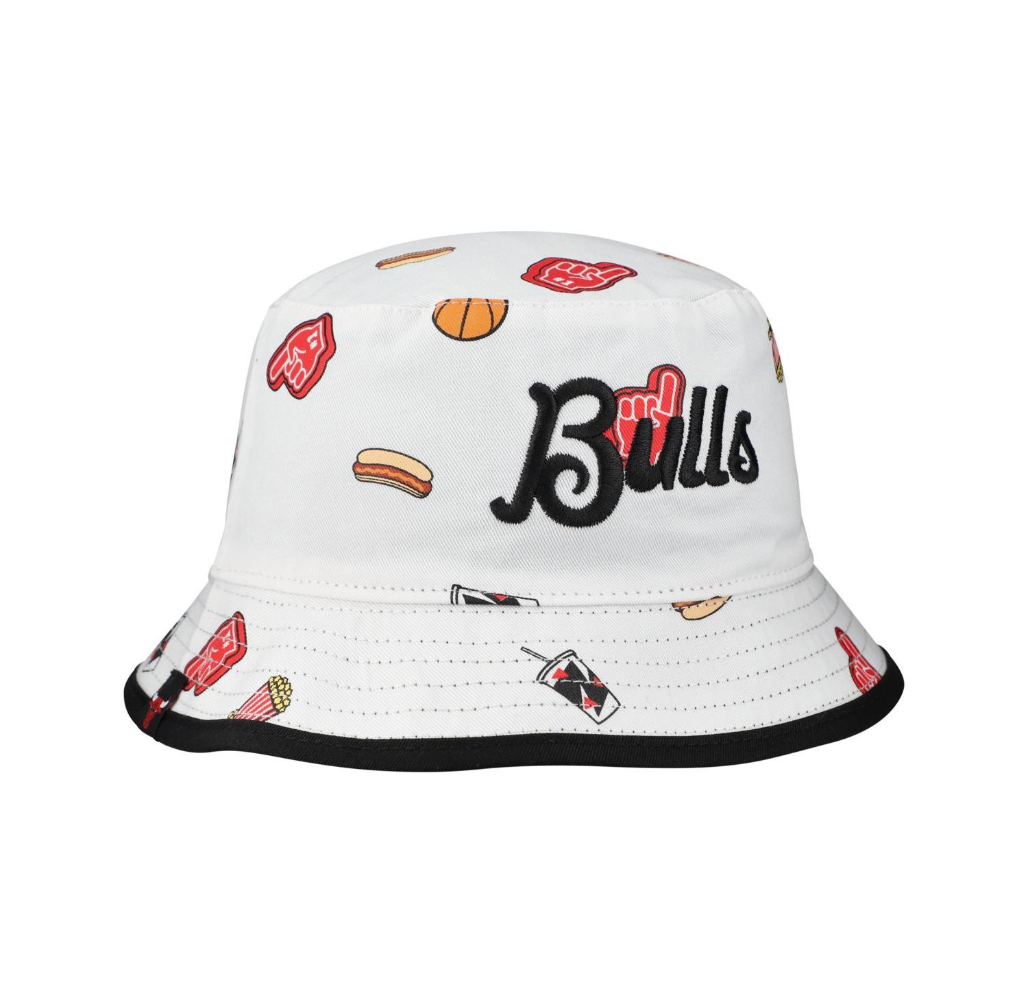 Men's White Chicago Bulls Team Cheer Reversible Bucket Hat