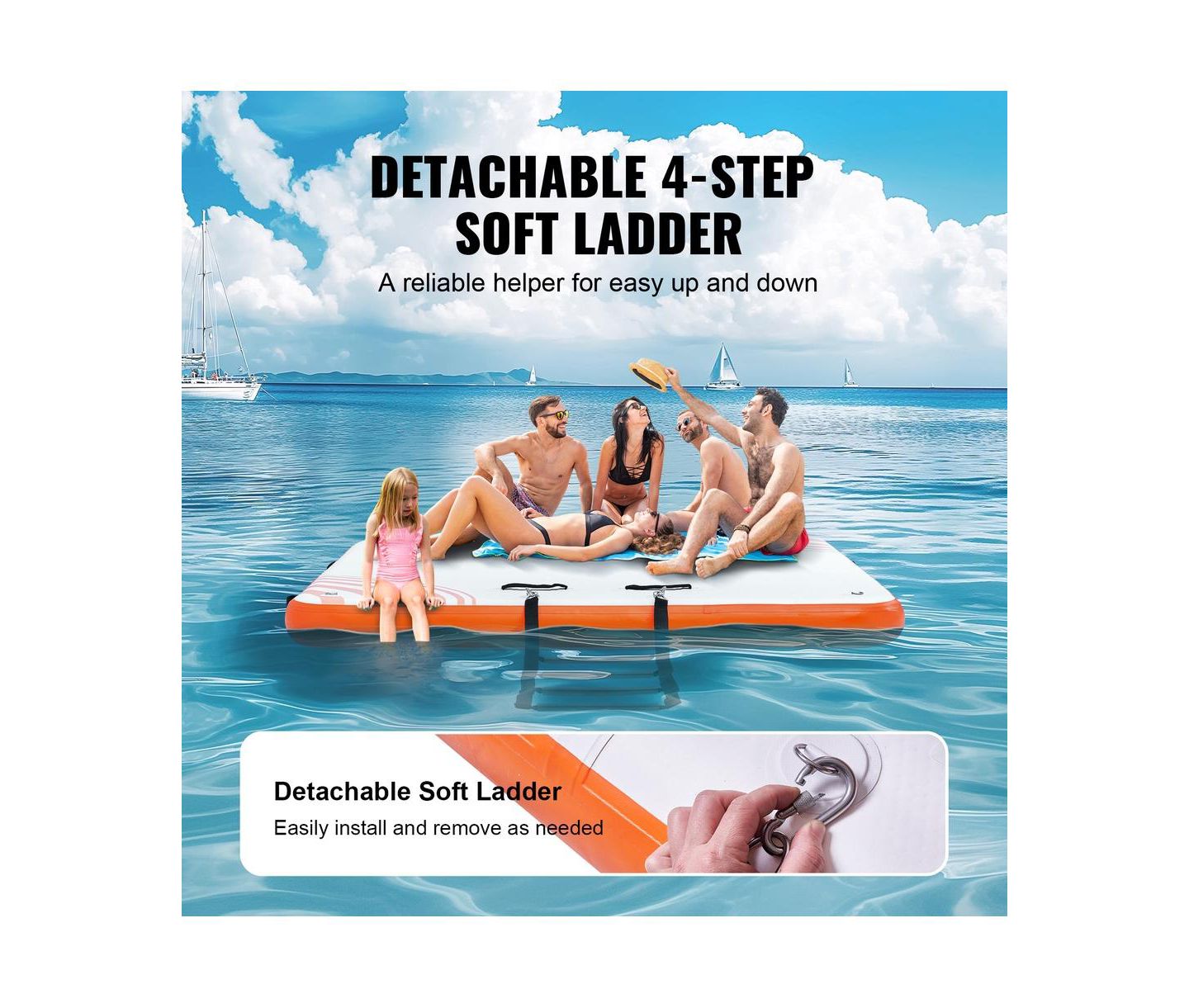 Детская игрушка SUGIFT 10x8 ft Inflatable Floating Non-Slip PVC Dock, Ages 14+, цвет: Белый — фото 6