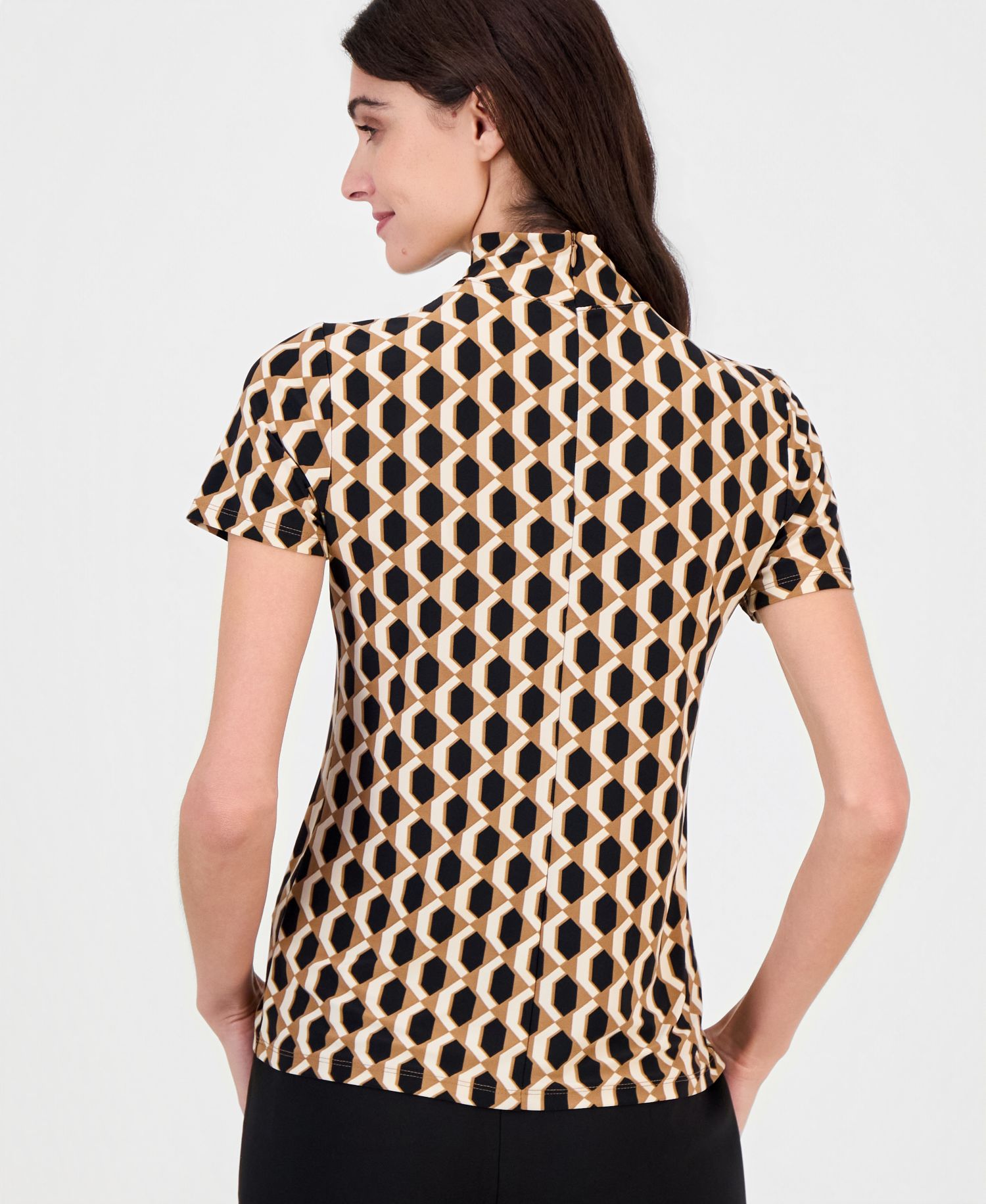 Women's Short-Sleeve Mock-Neck Top