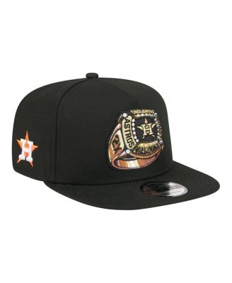 Men's Black Houston Astros Ring A-Frame 9FIFTY Snapback Hat