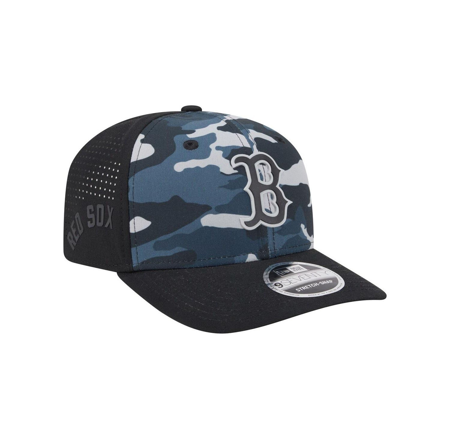 Men's Black Boston Red Sox Tonal Camo 9SEVENTY Stretch-Snap Hat