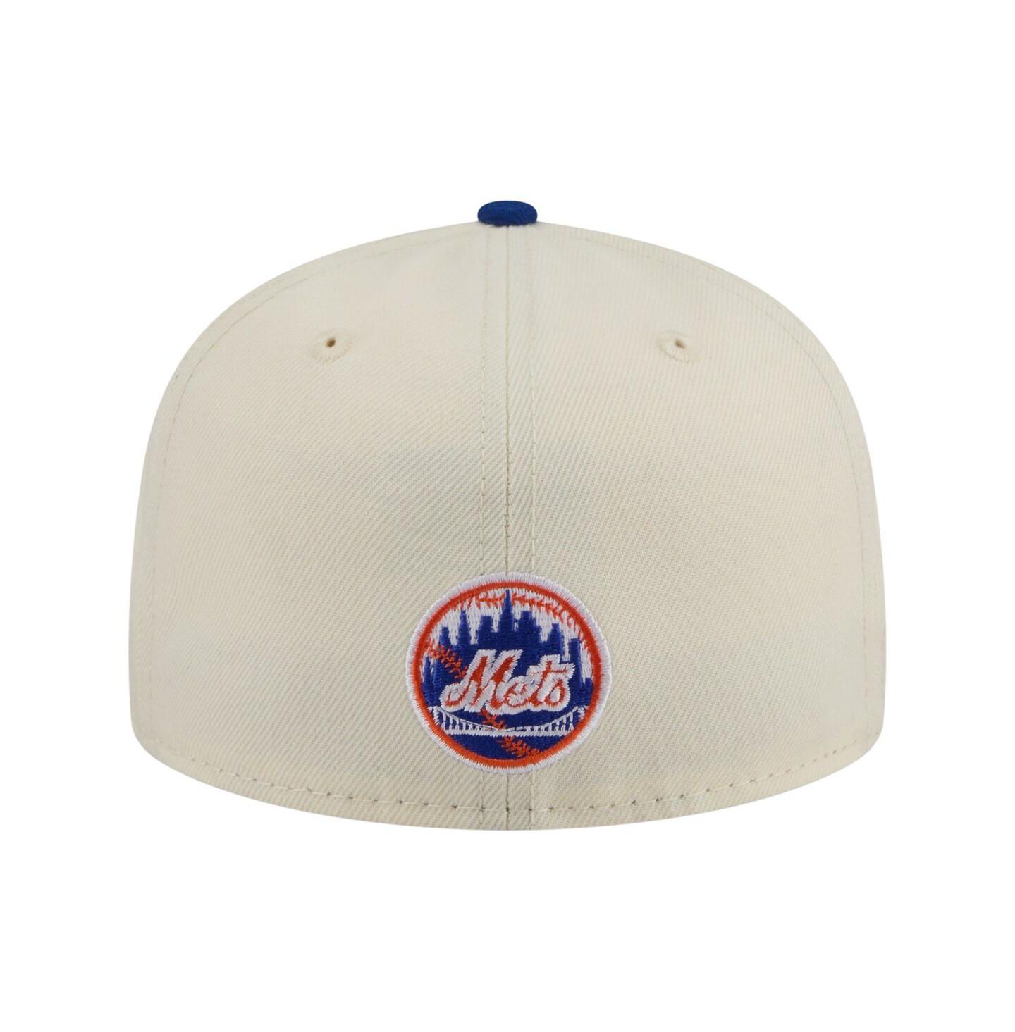 Мужская кепка New Era Cream New York Mets Two-Tone Stitch 59FIFTY Fitted Hat — фото 4