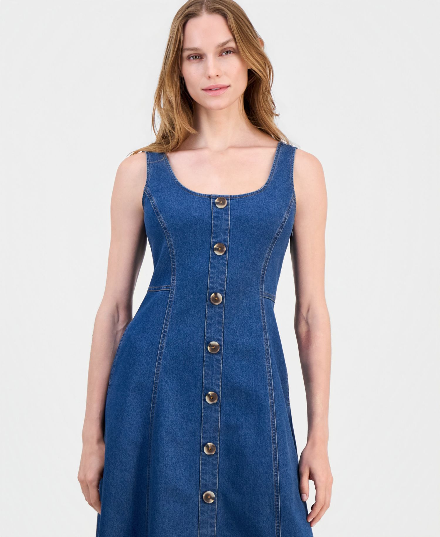 Women's Sleeveless Button-Front Dress