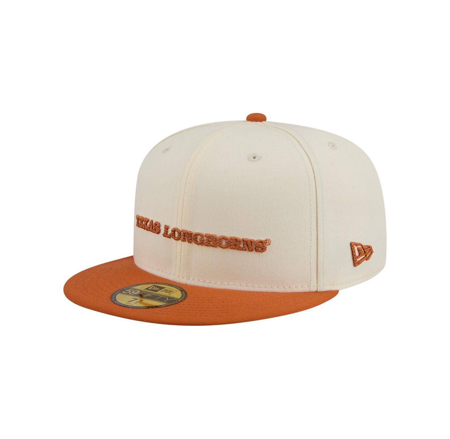 Men's Cream/Texas Orange Texas Longhorns Two-Tone Script 59FIFTY Fitted Hat