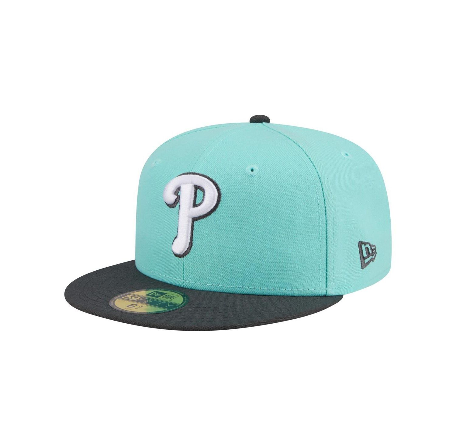 Men's Turquoise/Charcoal Philadelphia Phillies Two-Tone Color Pack 59FIFTY Fitted Hat