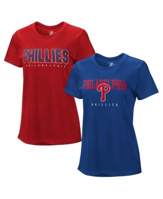 Women's Red/Royal Philadelphia Phillies Two T-Shirt Combo Pack