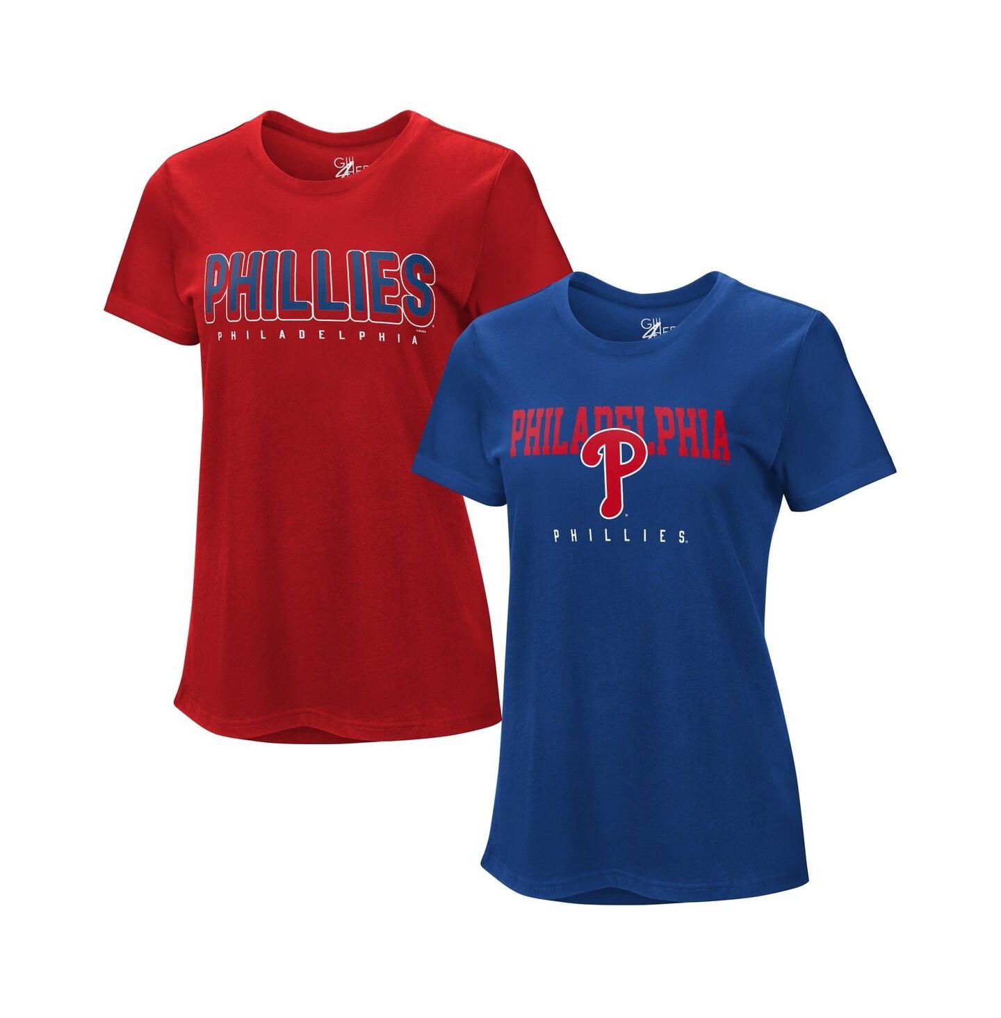 Женские футболки G-III 4Her by Carl Banks Red/Royal Philadelphia Phillies Two T-Shirt Combo Pack — фото 1