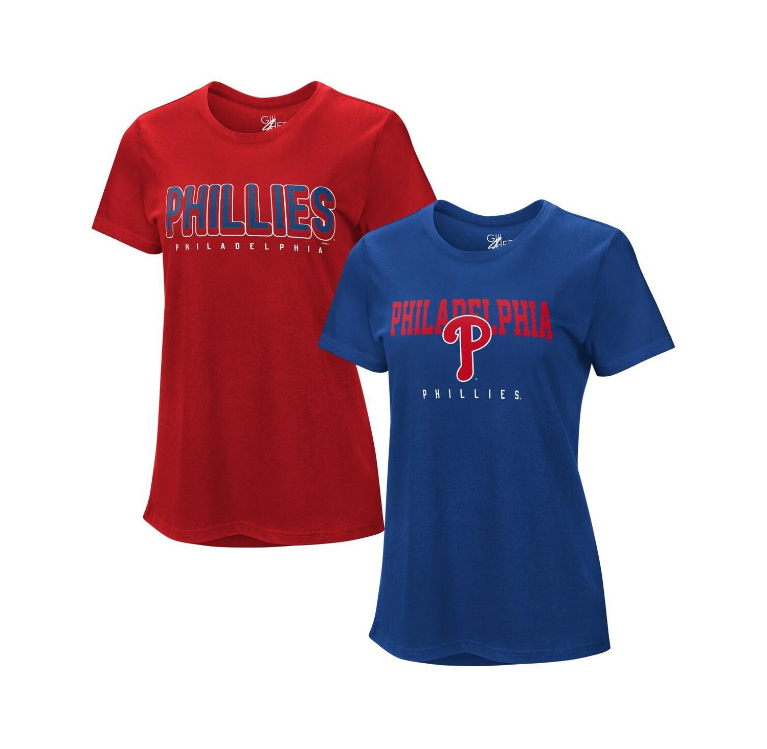 Women's Red/Royal Philadelphia Phillies Two T-Shirt Combo Pack