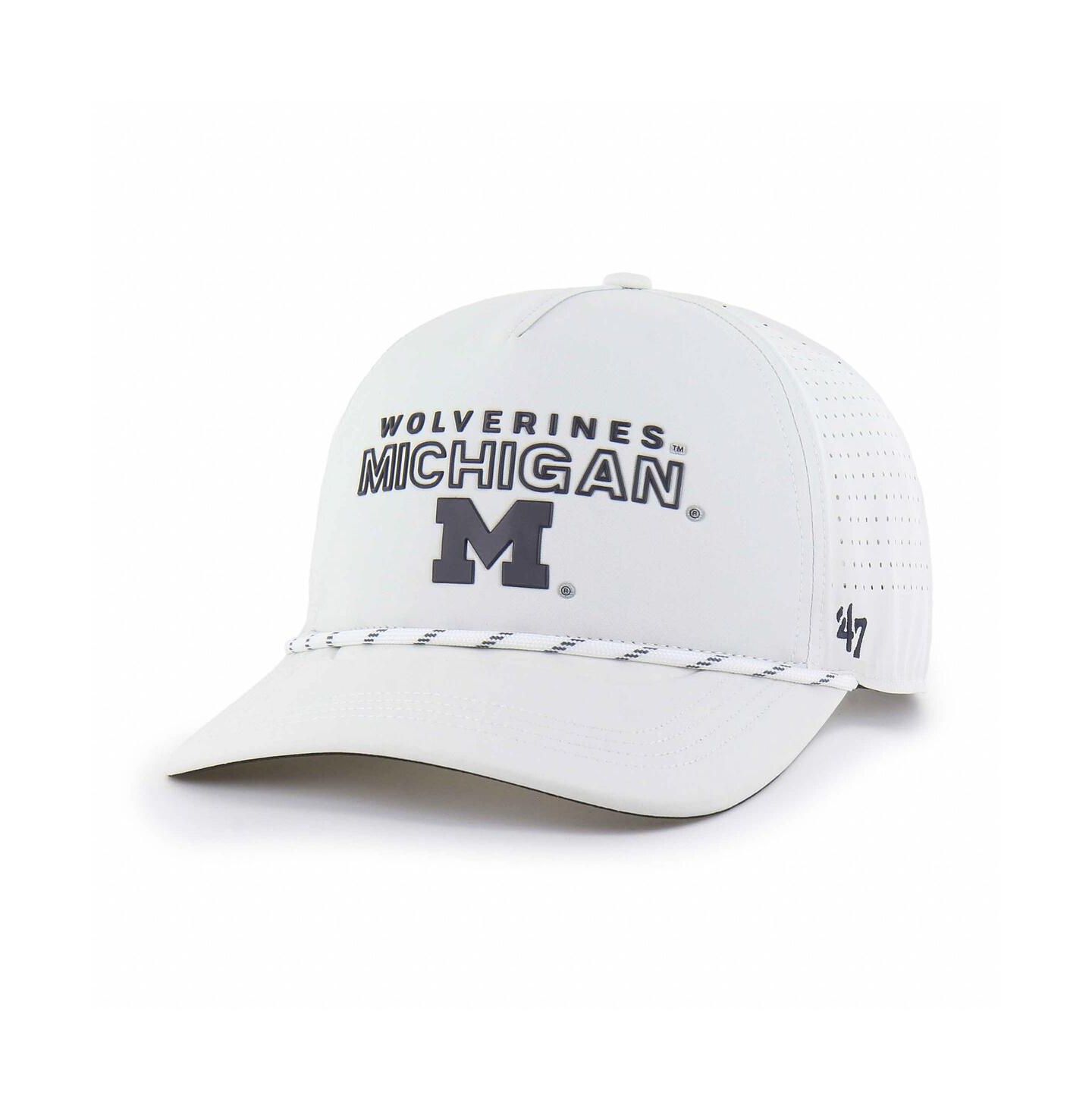 Мужская кепка '47 Brand White Michigan Wolverines Forward Vent Hitch Rope Adjustable Hat — фото 1