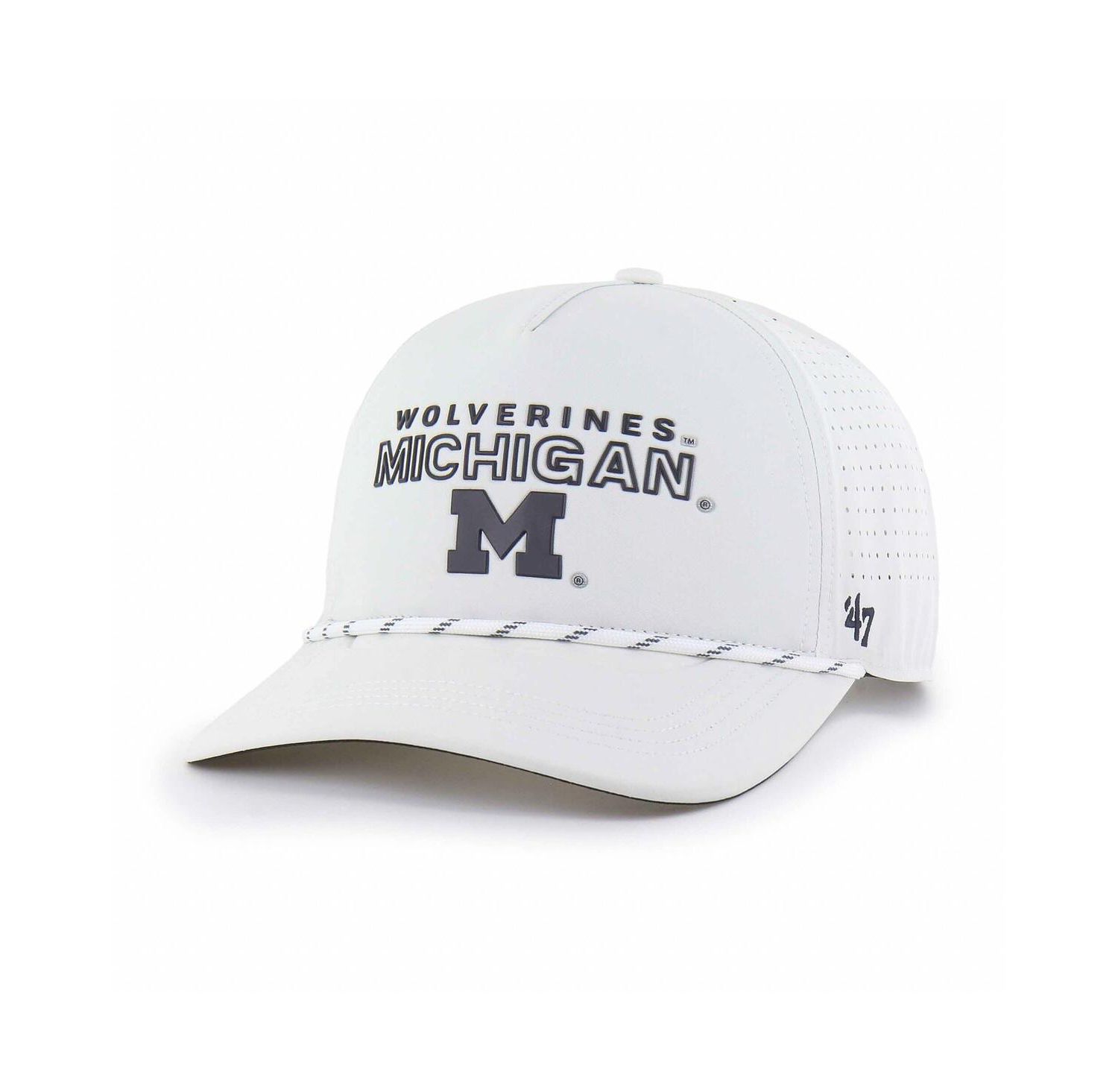 Men's White Michigan Wolverines Forward Vent Hitch Rope Adjustable Hat