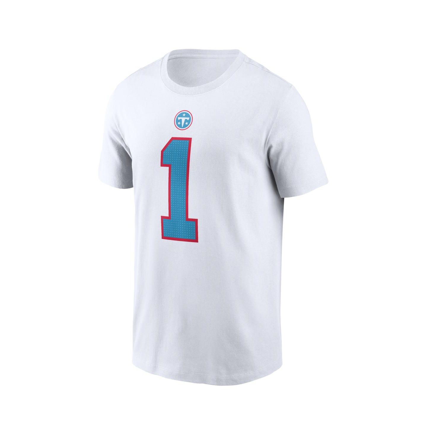 Мужская футболка Nike Cameron Ward White Tennessee Titans Player Name & Number — фото 2