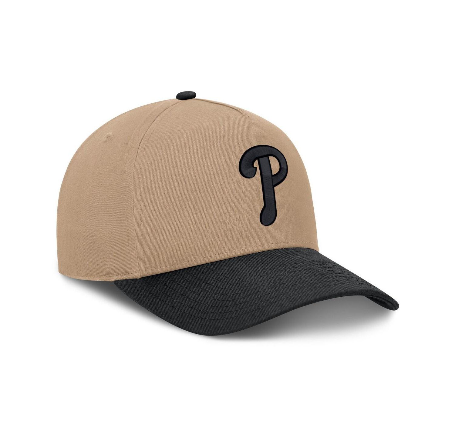 Men's Khaki/Black Philadelphia Phillies Two-Tone Rise A-Frame Adjustable Hat
