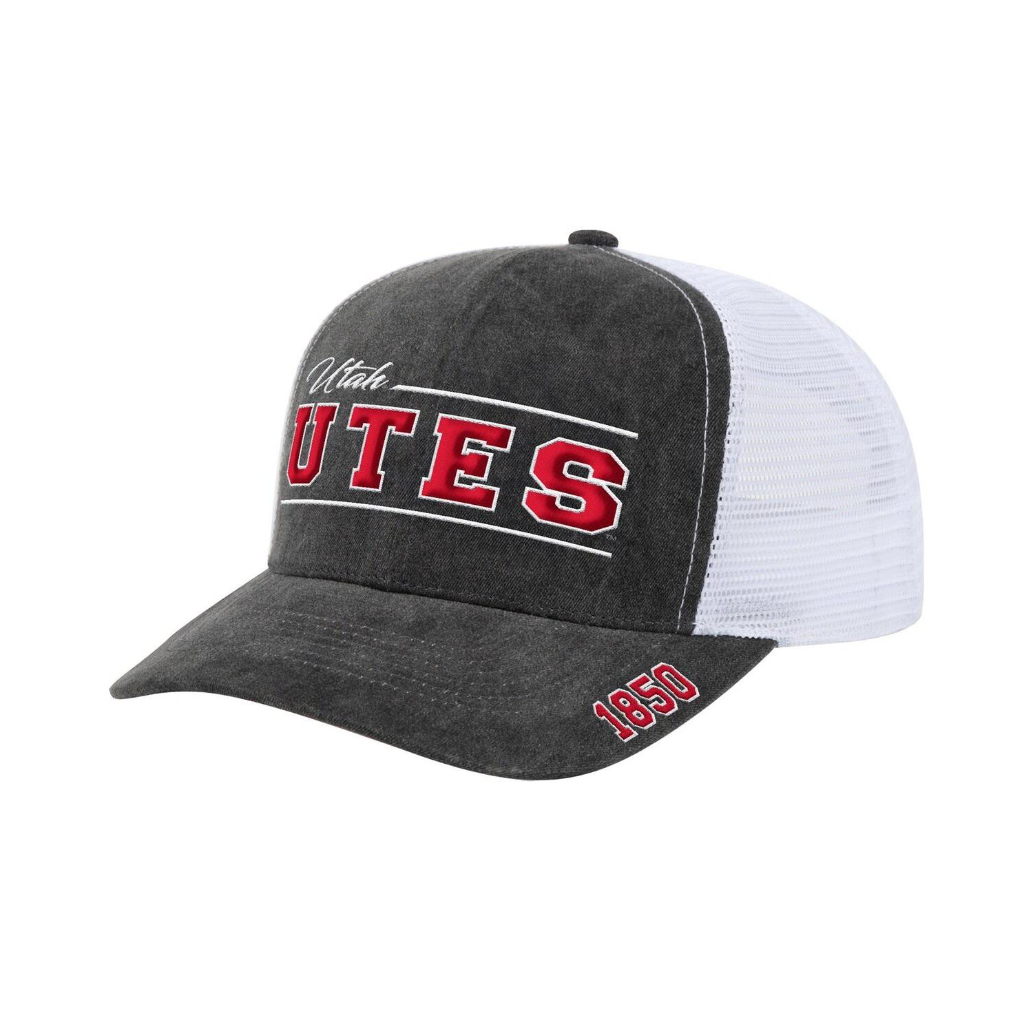 Men's and Women's Gray Utah Utes Billy 2400 Adjustable Trucker Hat