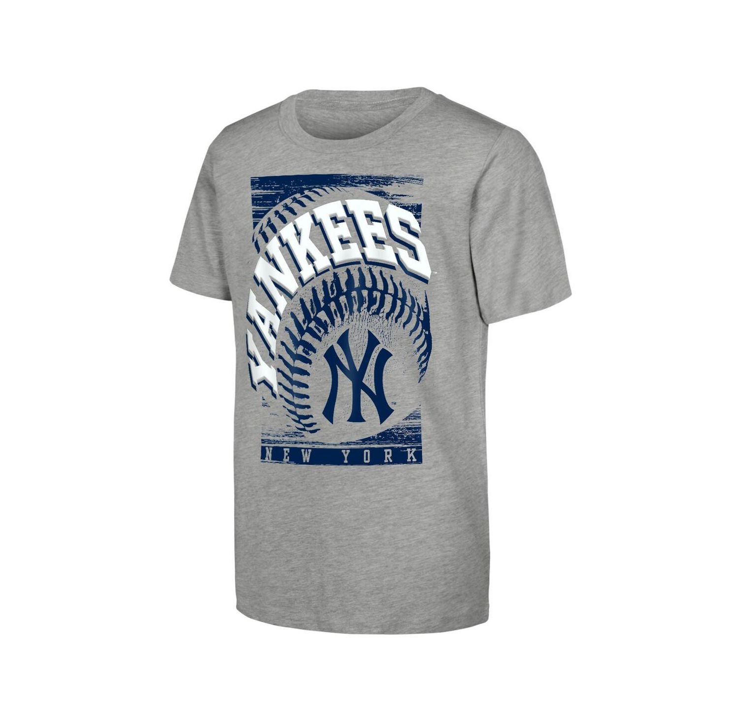 Big Boys and Girls Heather Gray New York Yankees Speed Pitch T-Shirt