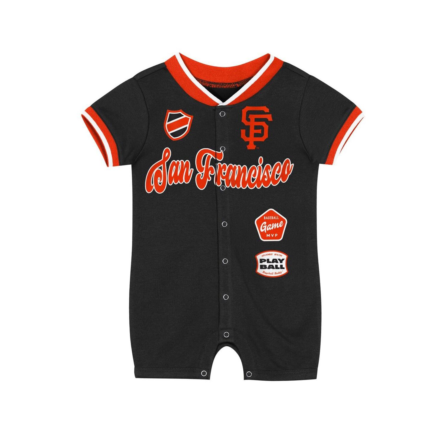 Baby Boys and Girls Black San Francisco Giants Pinch Coverall
