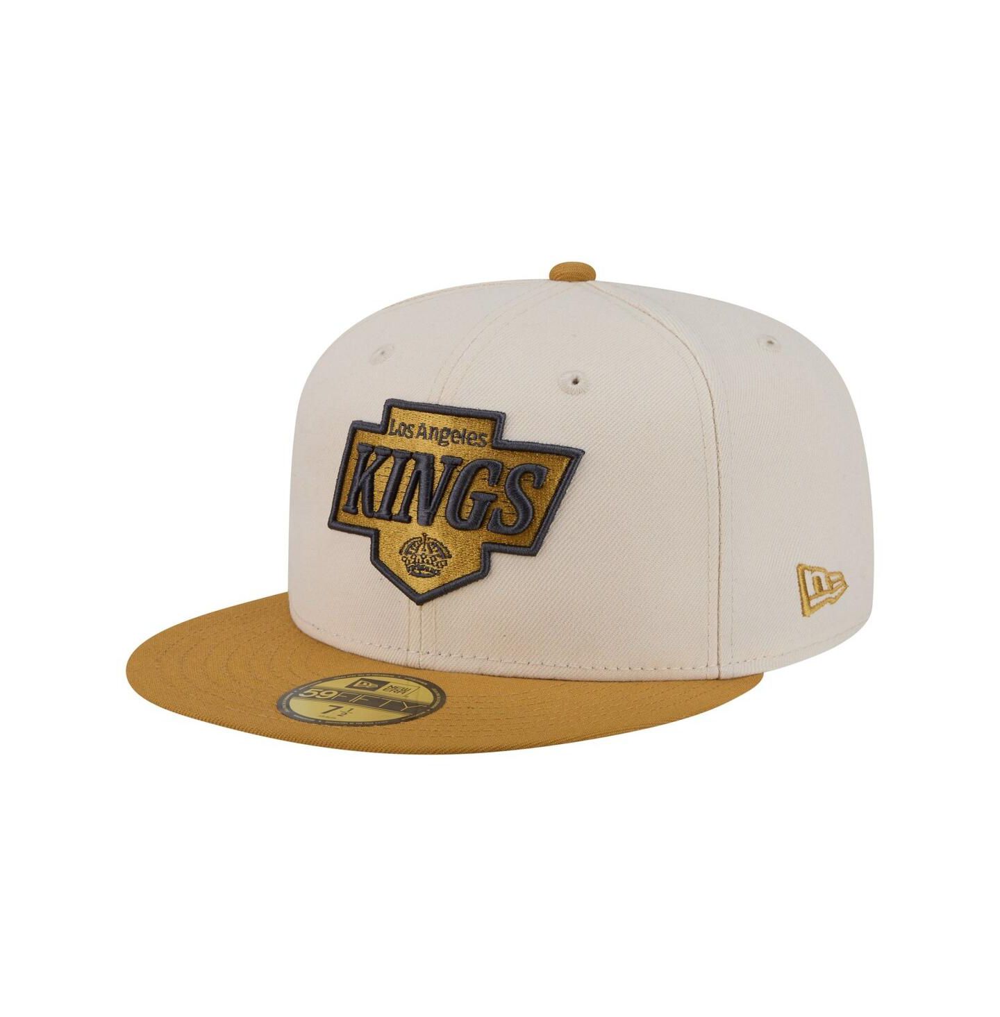 Мужская кепка New Era Cream/Tan Los Angeles Kings Colorpack Two-Tone 59FIFTY Fitted Hat — фото 1