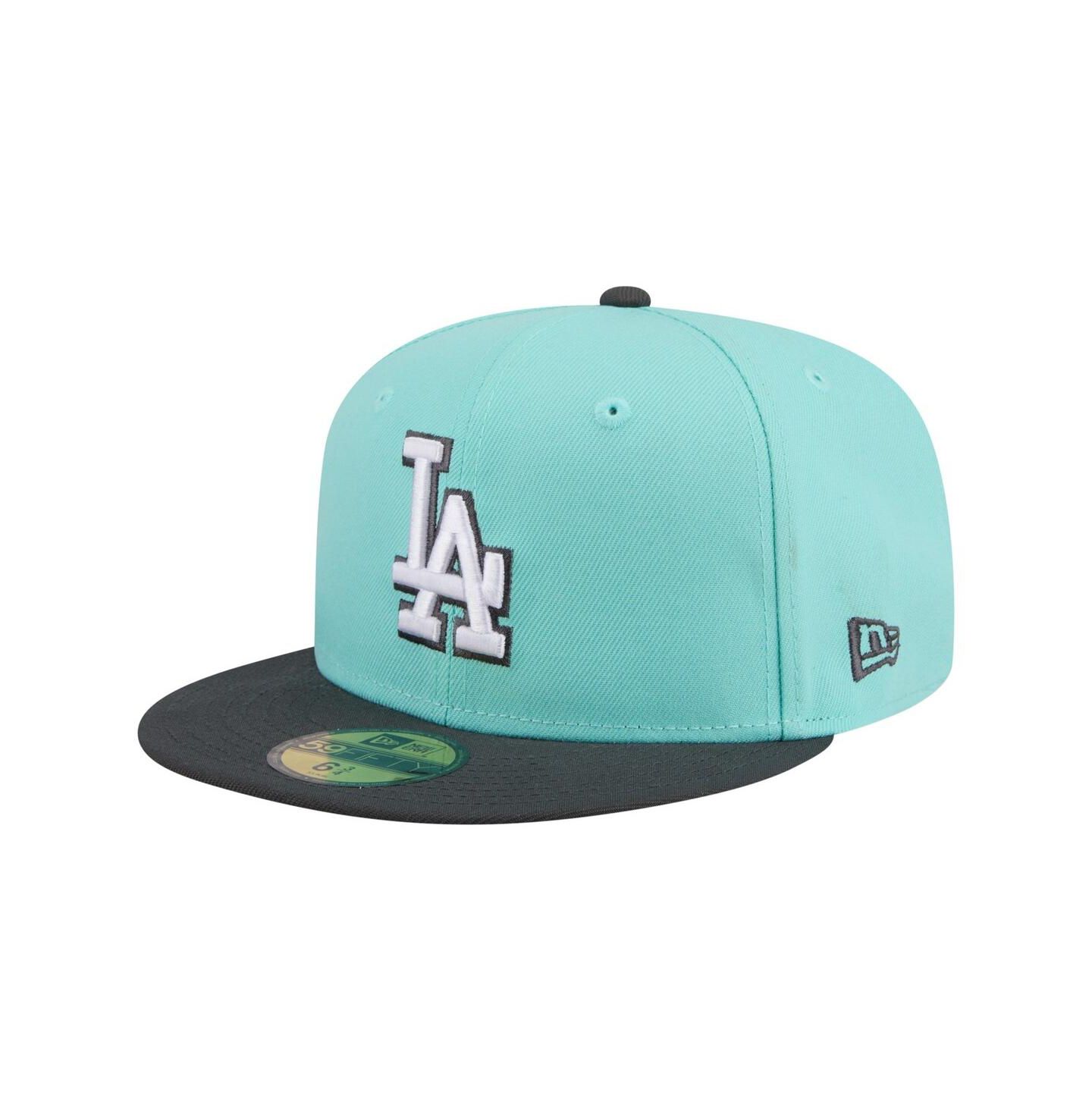 Мужские головные уборы New Era Turquoise/Charcoal Los Angeles Dodgers Two-Tone Color Pack 59FIFTY Fitted Hat — фото 1