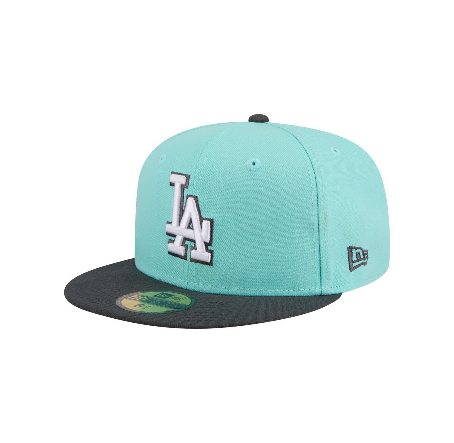 Men's Turquoise/Charcoal Los Angeles Dodgers Two-Tone Color Pack 59FIFTY Fitted Hat
