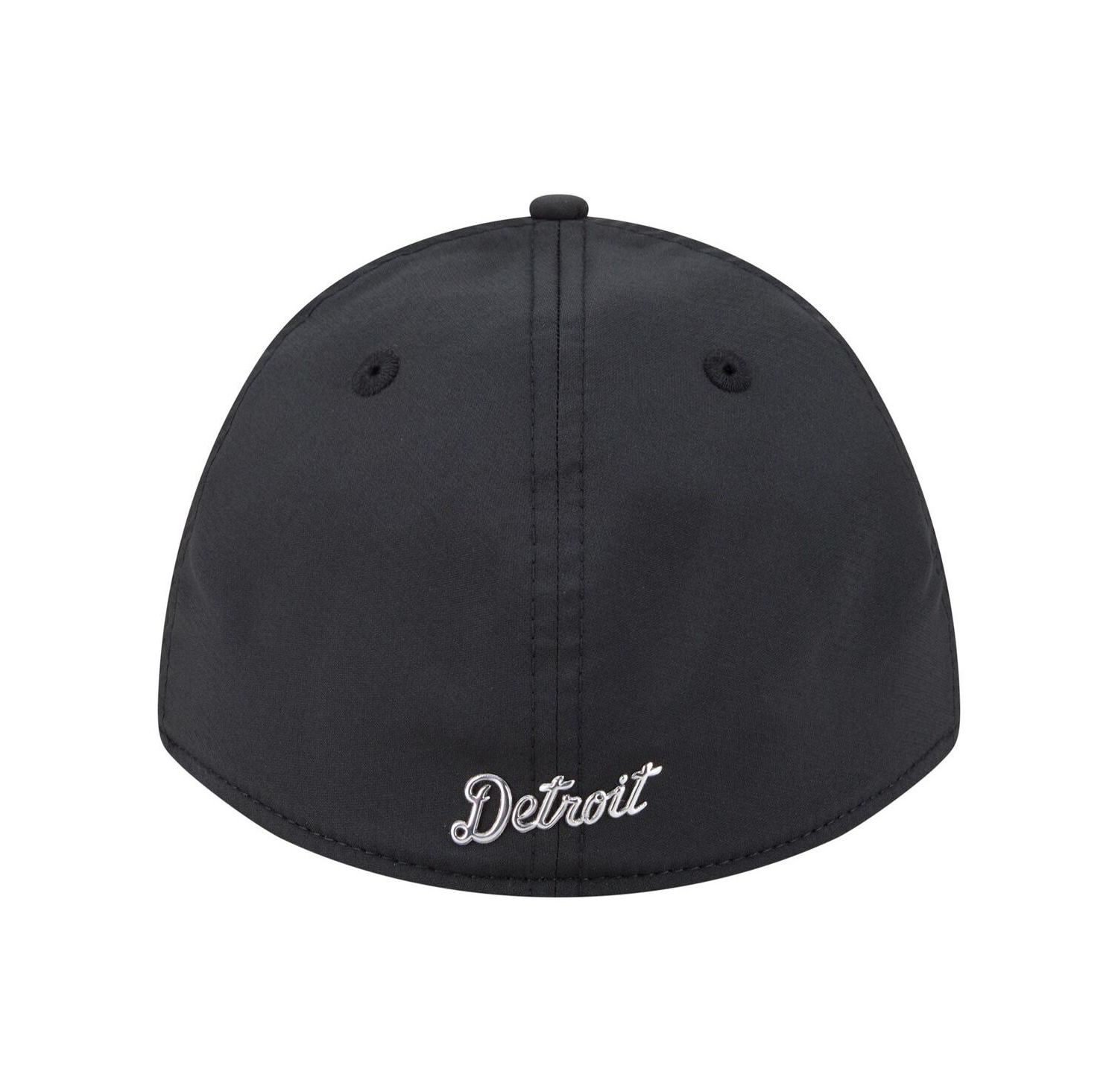 Men's Black Detroit Tigers Metallic 39THIRTY M-Crown Flex Hat