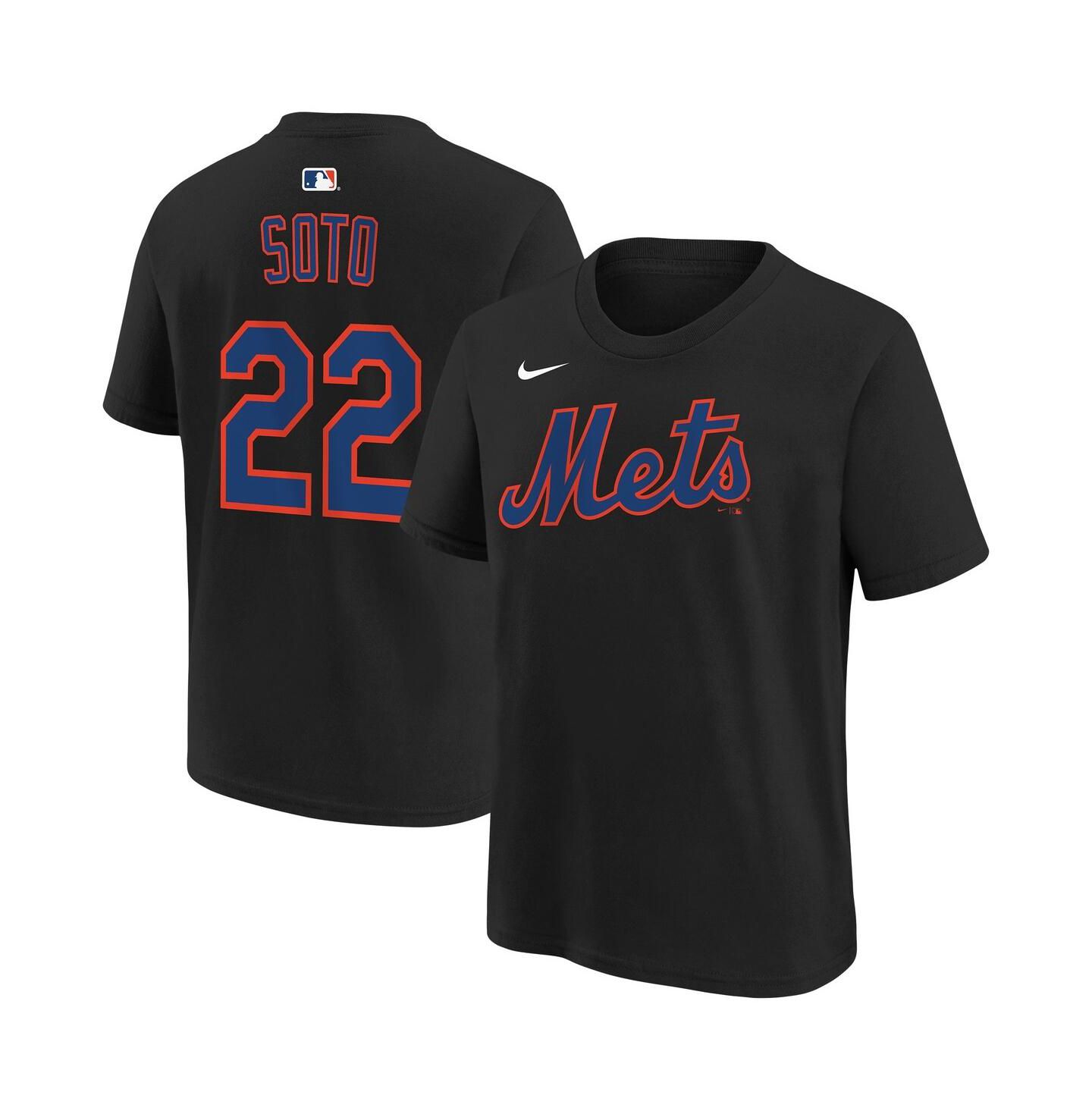Детская футболка Nike Juan Soto Black New York Mets Name & Number — фото 1