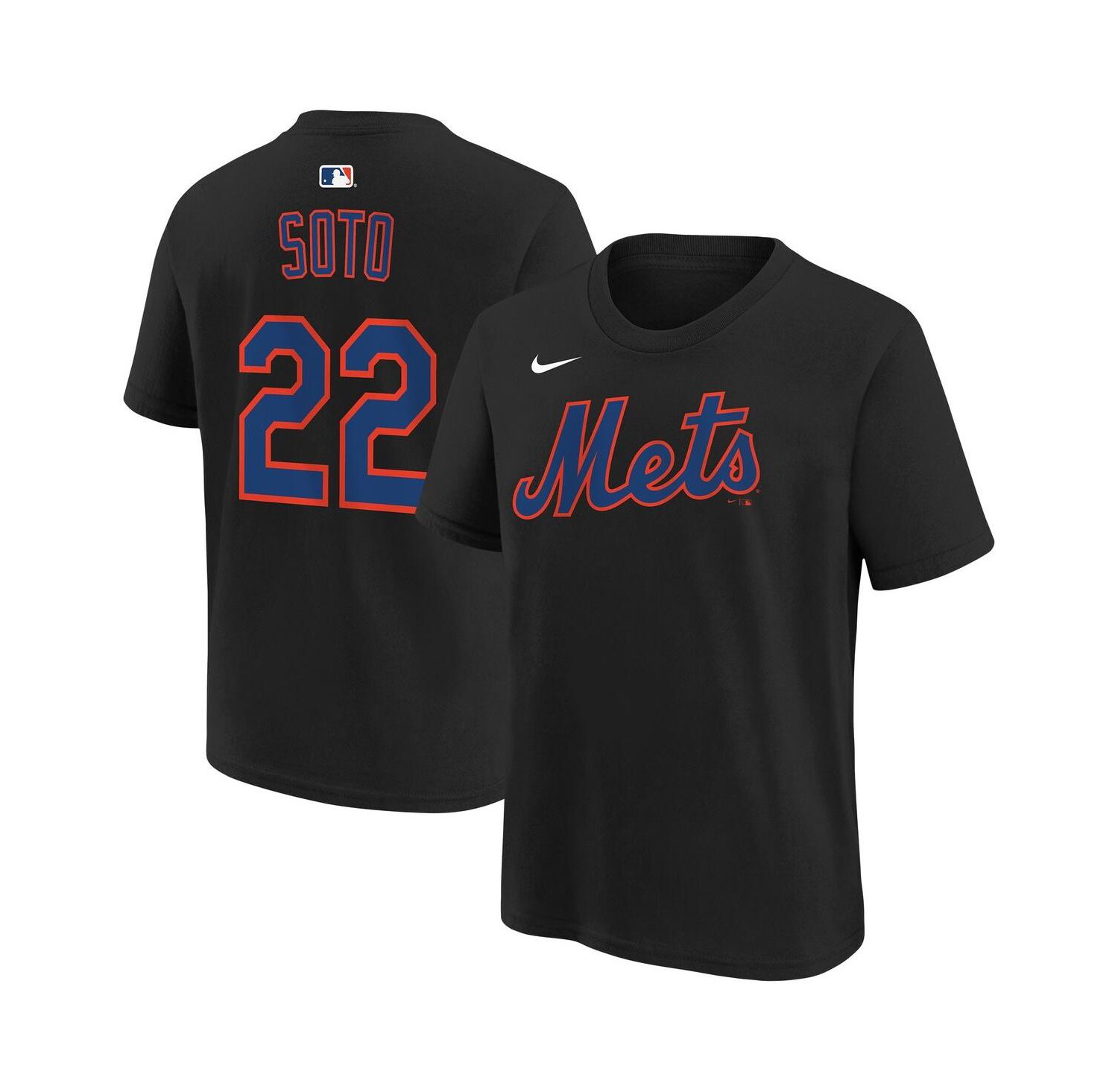 Big Boys and Girls Juan Soto Black New York Mets Name & Number T-Shirt