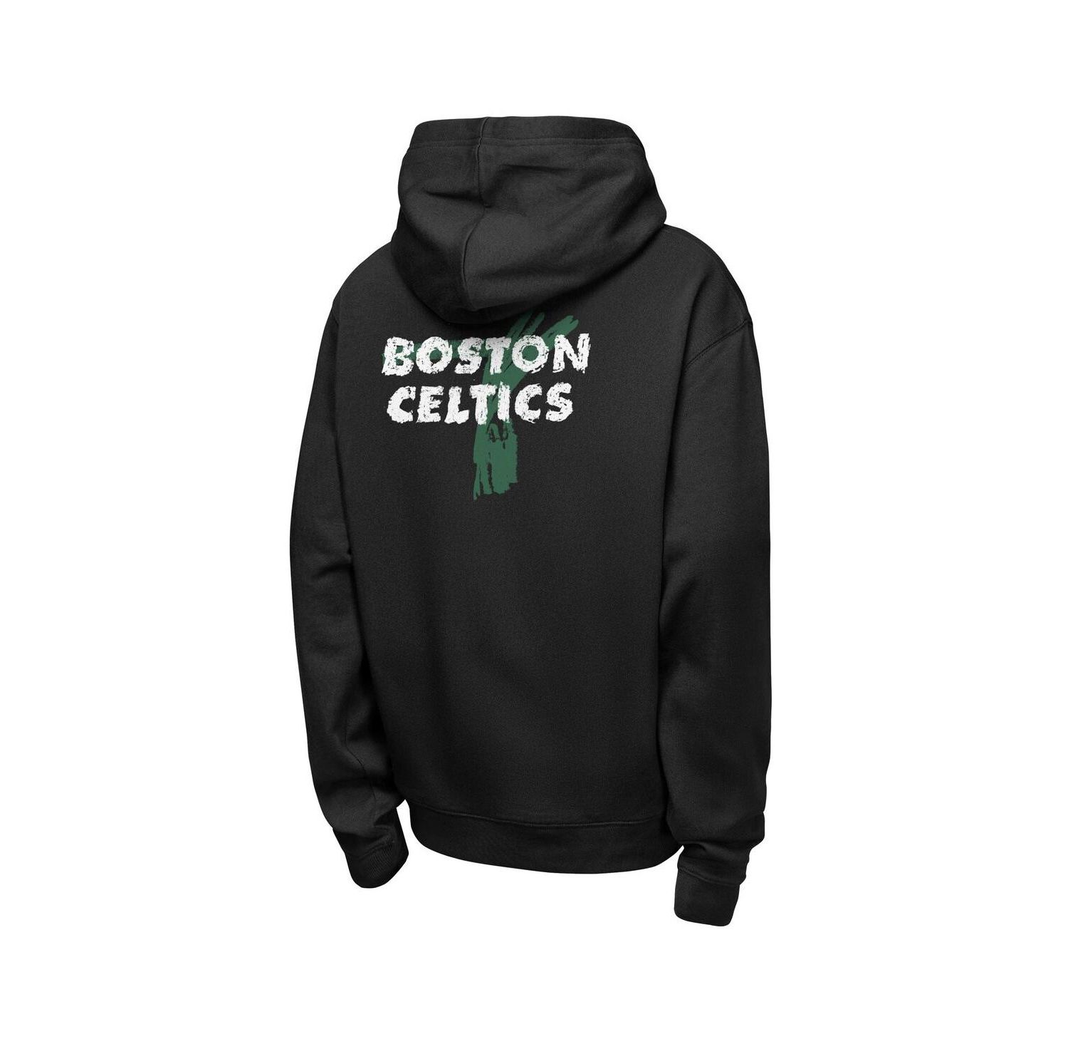 Big Boys and Girls Black Boston Celtics Courtside Club Premiere Hoodie