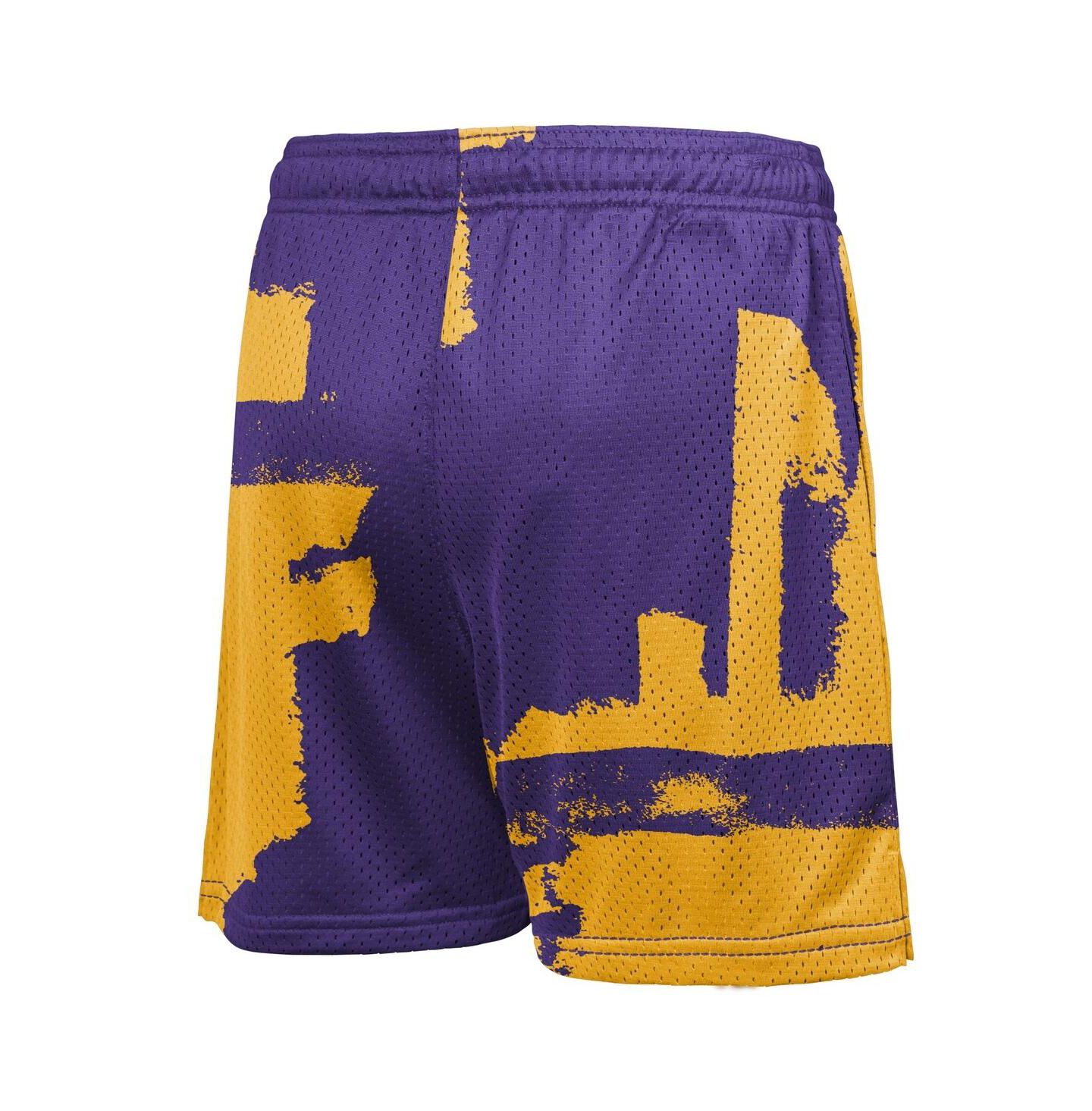 Детские шорты Nike Purple Los Angeles Lakers Courtside Pro Shot Dri-FIT Mesh Practice — фото 3