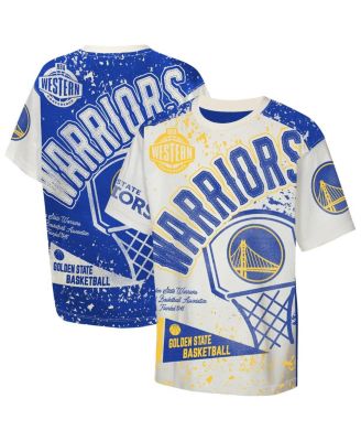 Big Boys and Girls White Golden State Warriors Top Player All-Over-Print T-Shirt