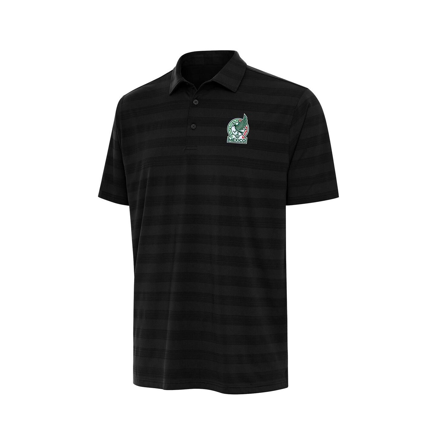 Мужское поло Antigua Black Mexico National Team Channel Polo Shirt — фото 2
