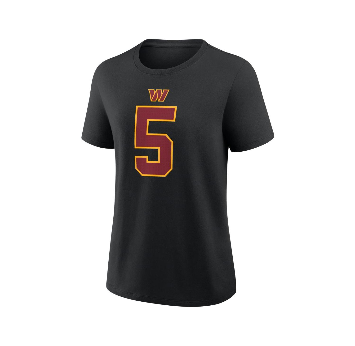 Women's Jayden Daniels Black Washington Commanders Name & Number T-Shirt