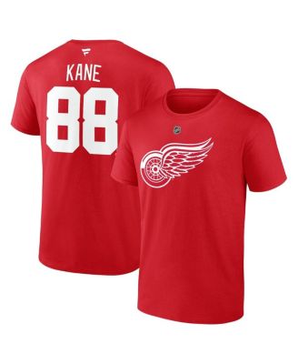 Men's Patrick Kane Red Detroit Red Wings Authentic Stack Name & Number T-Shirt