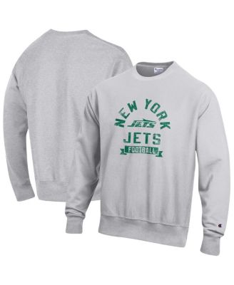 Men's Heather Gray New York Jets Reverse Weave Fleece Pullover Sweatshirt