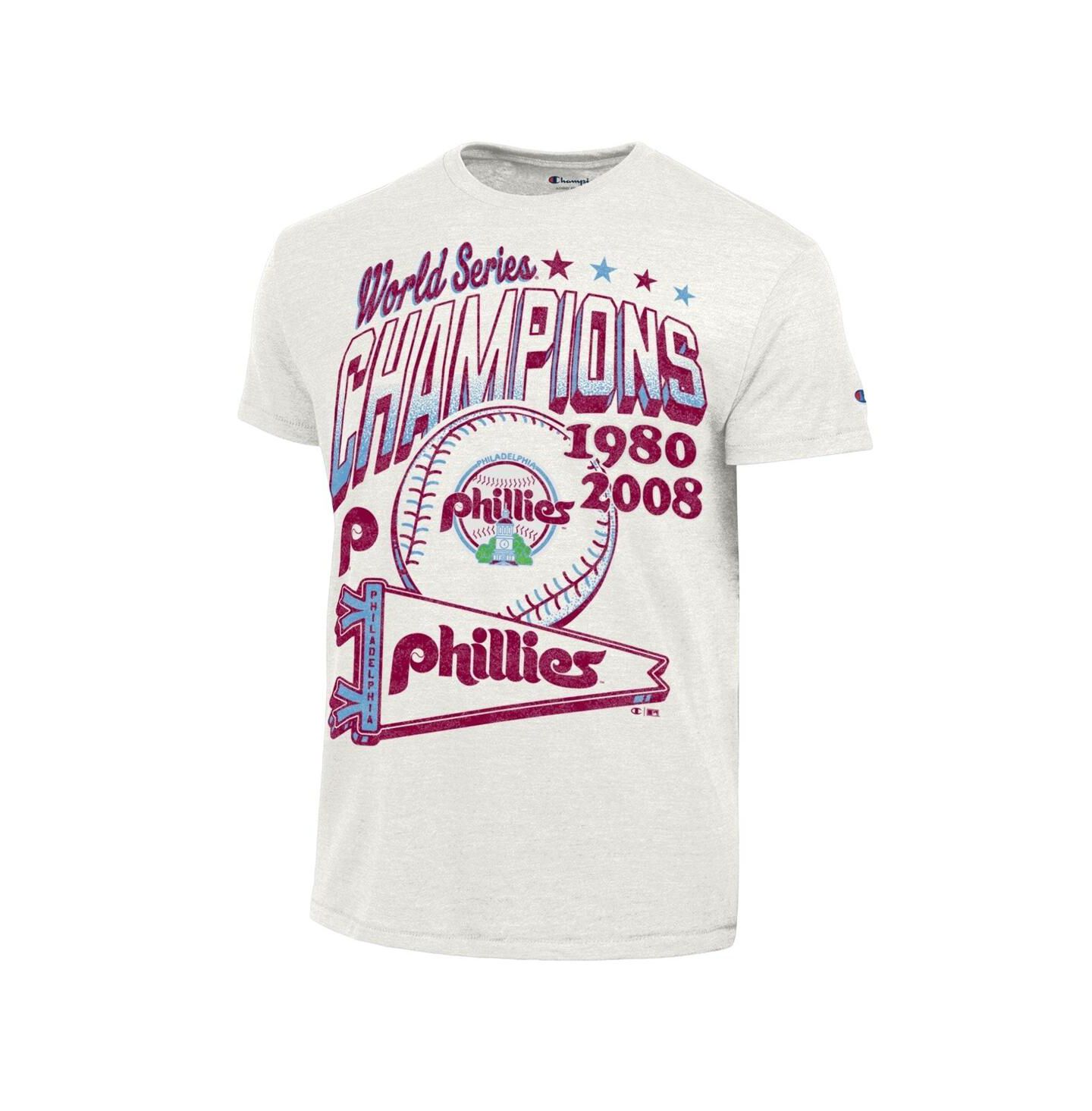 Мужская футболка Champion White Philadelphia Phillies Winning Tradition Cooperstown Tri-Blend — фото 2