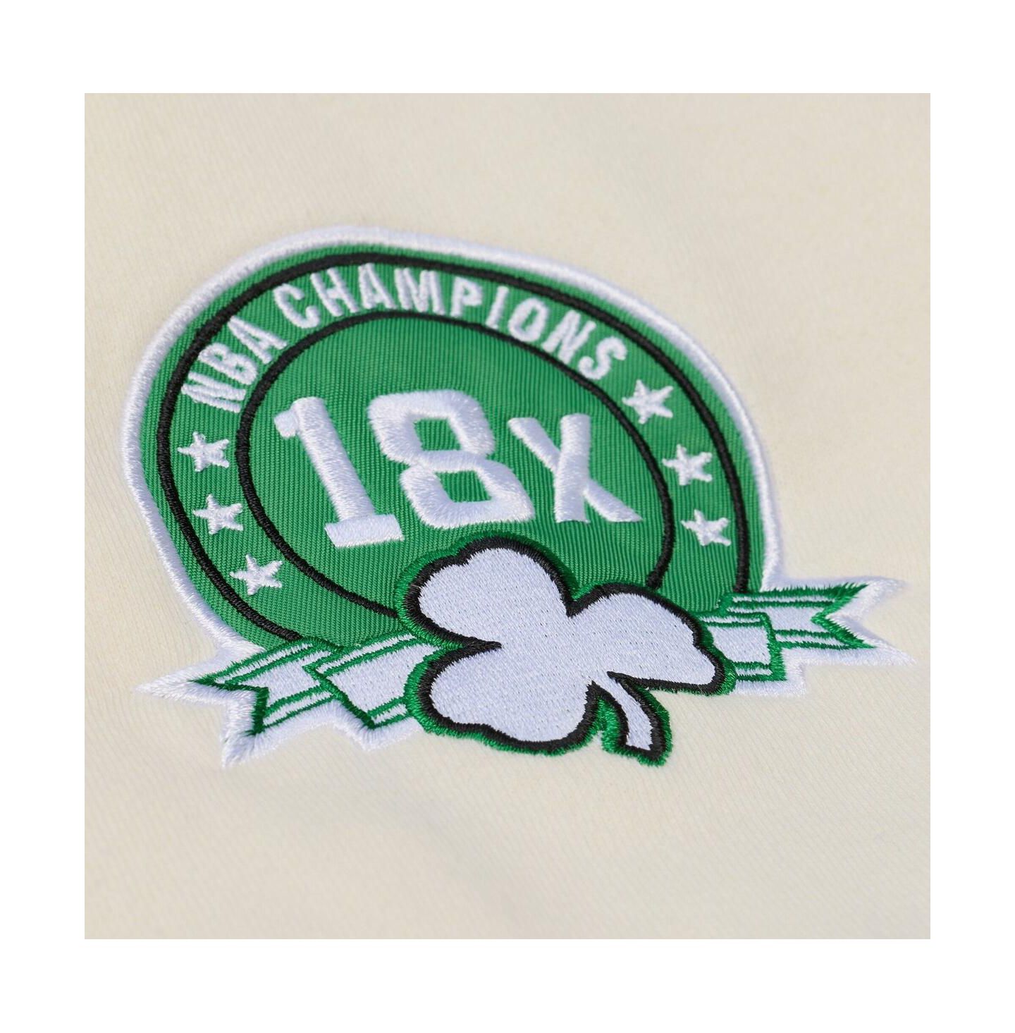 Мужское флисовое худи Mitchell & Ness Boston Celtics Hardwood Classics, Cream — фото 4