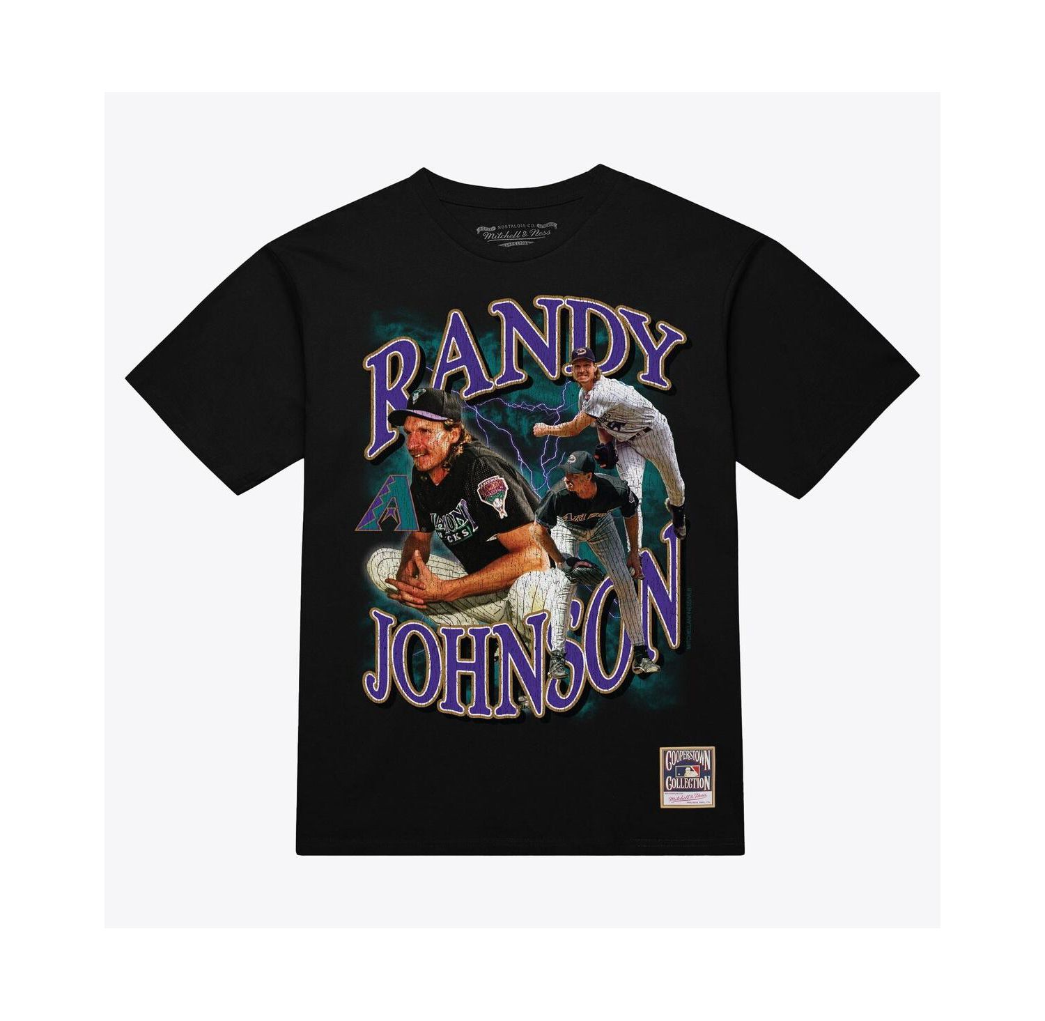 Men's Randy Johnson Black Arizona Diamondbacks Legendary Collage Player T-Shirt