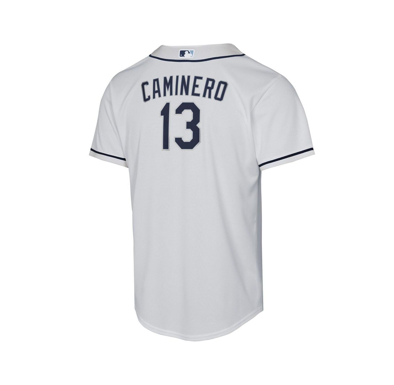 Big Boys and Girls Junior Caminero White Tampa Bay Rays Home Replica Player Jersey
