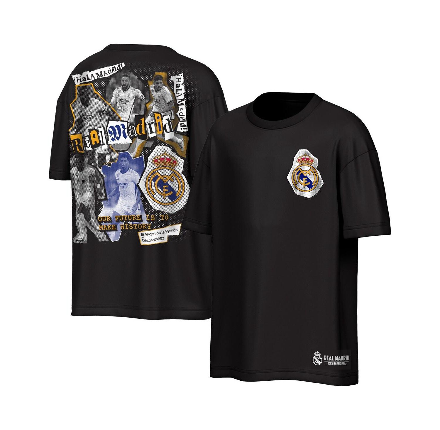 Men's Black Real Madrid Oversized Ransom T-Shirt