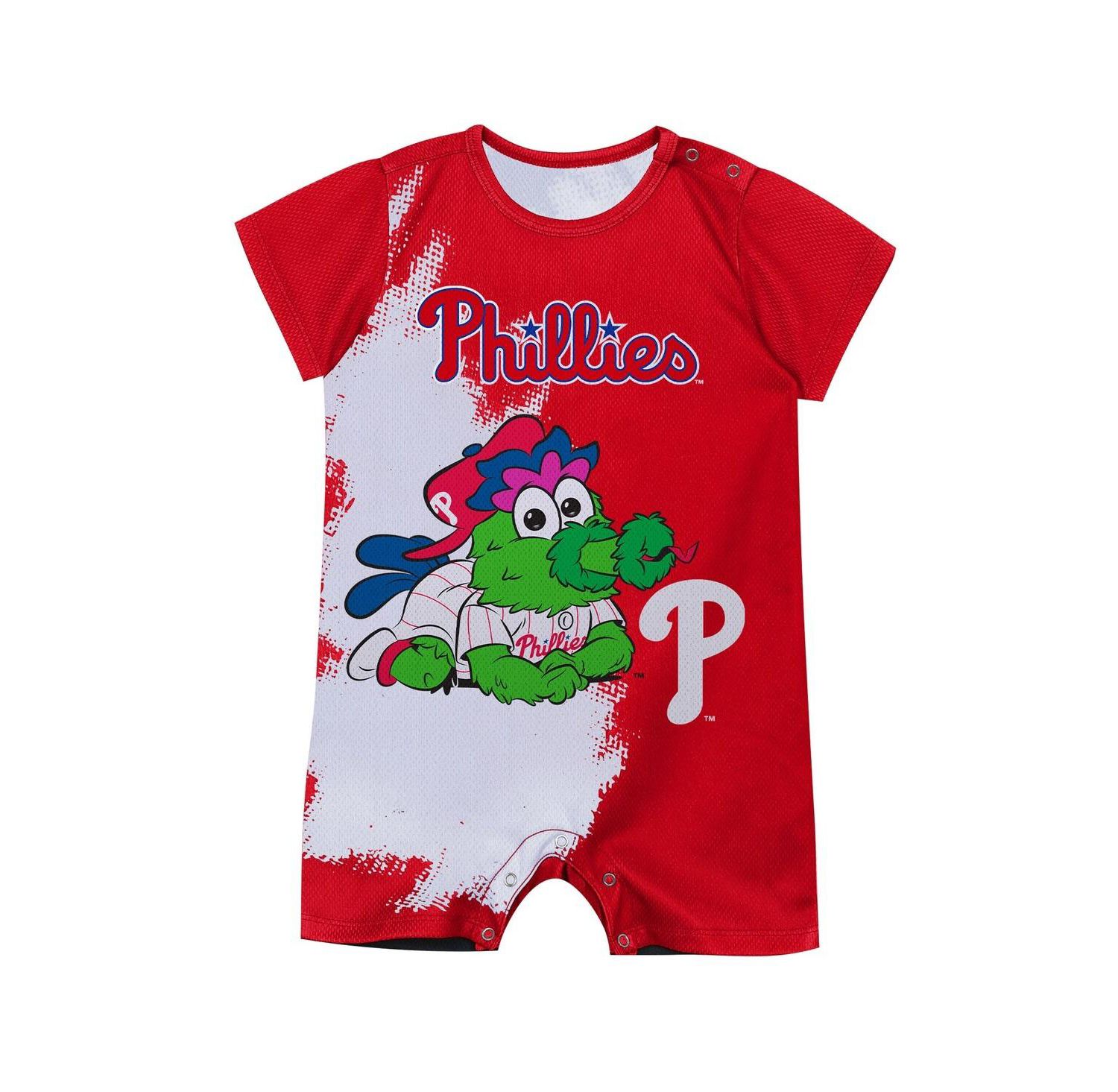 Baby Boys and Girls Red Philadelphia Phillies Baby Mascot Bodysuit