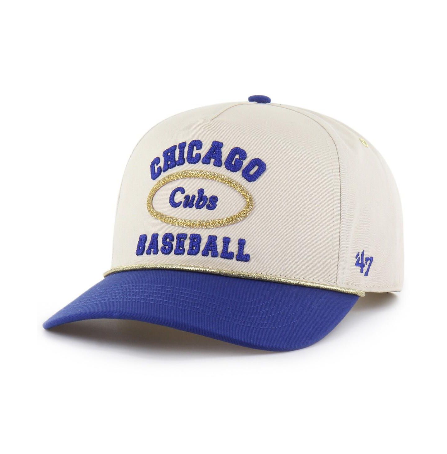 Мужская кепка '47 Brand Stoney Clover Lane X Natural/Royal Chicago Cubs Glitter Rope Hitch Adjustable Hat — фото 2