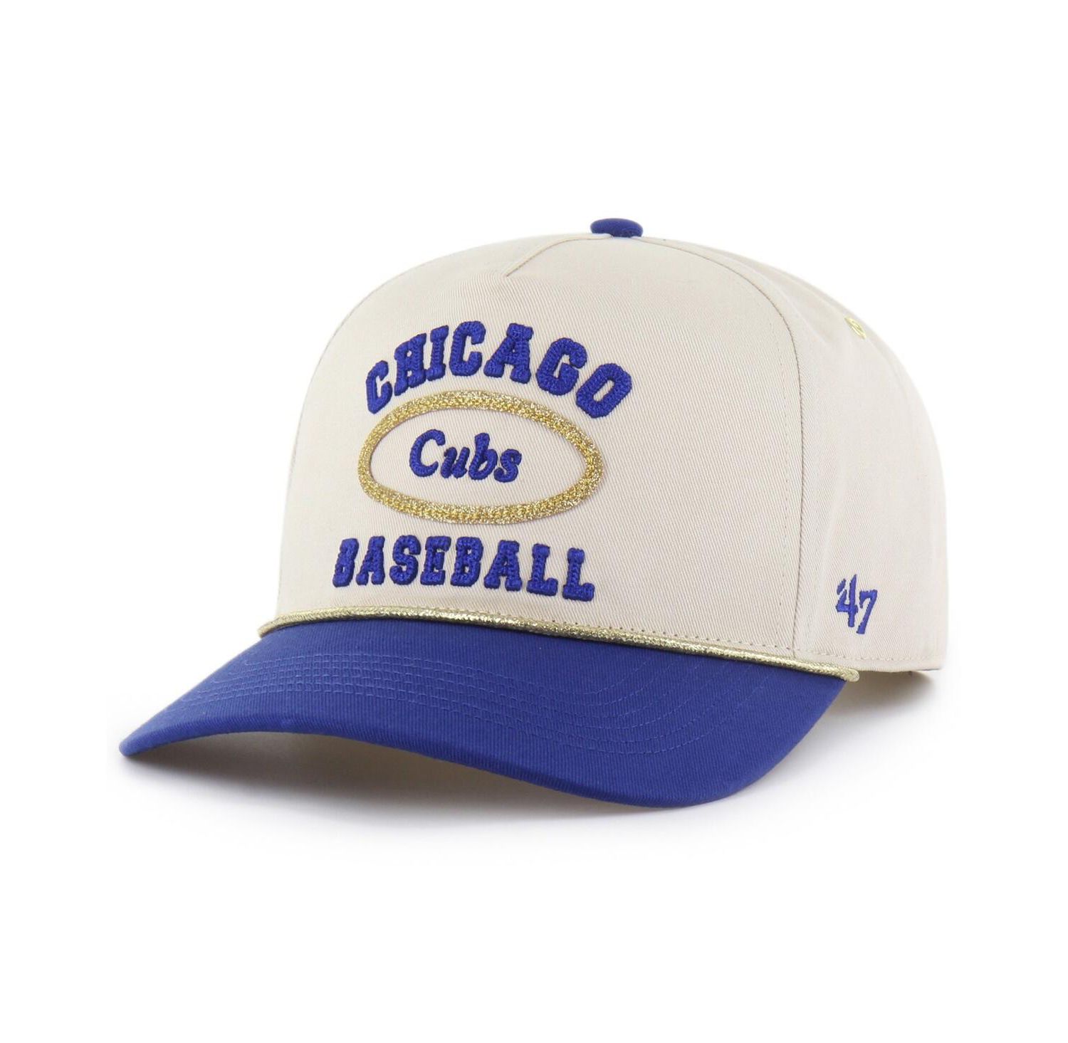 Stoney Clover Lane X Men's Natural/Royal Chicago Cubs Glitter Rope Hitch Adjustable Hat