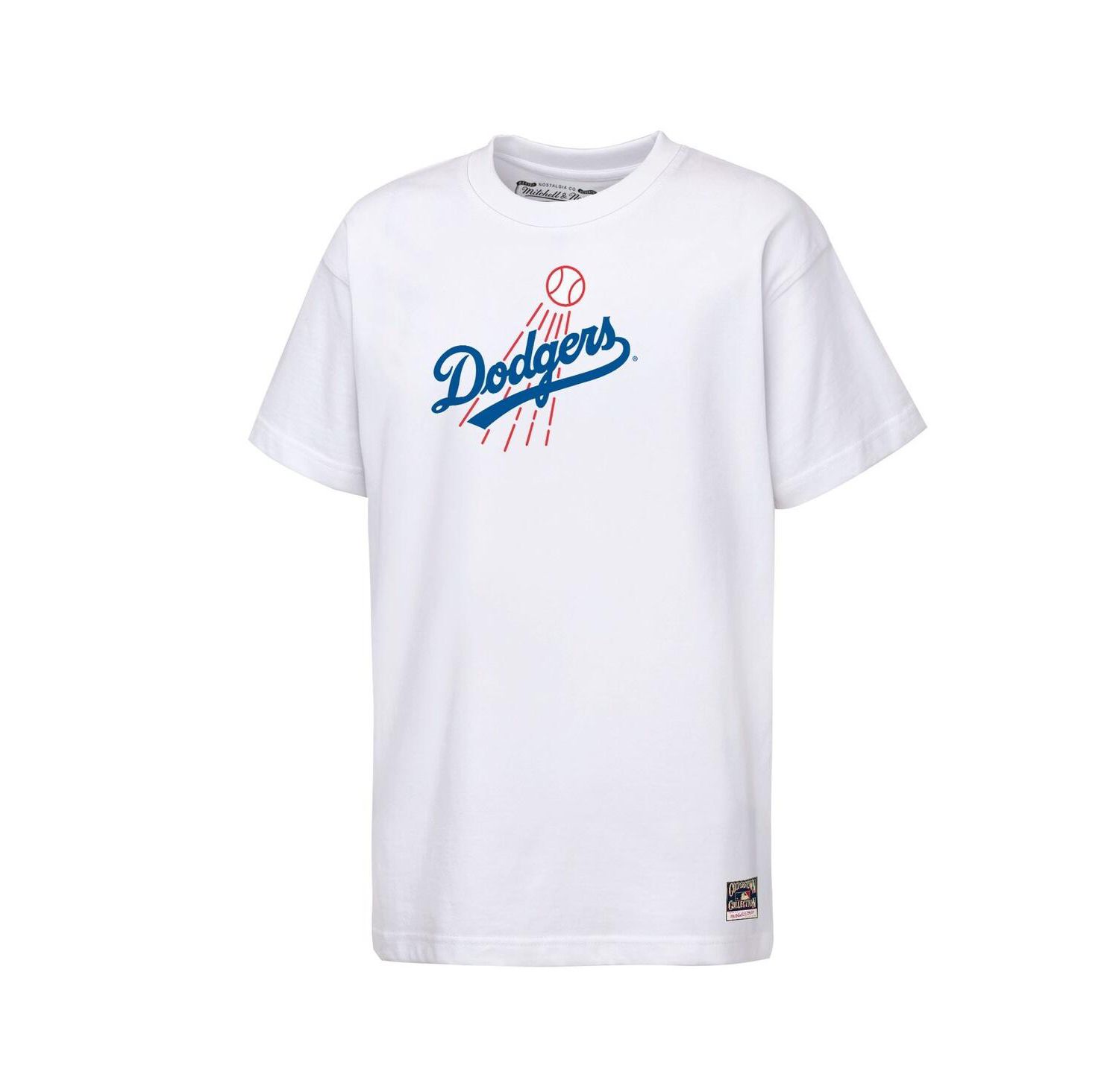 Big Boys and Girls White Los Angeles Dodgers Cooperstown Concession T-Shirt